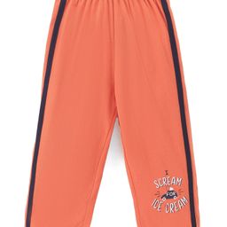 Tango Single Jersey  Knit Full Length Track Pant with Text & Car Print - Orange-picture-23
