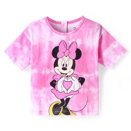 Babyhug Disney Single Jersey Knit Oversize Drop Shoulder Tie Dye T-Shirt With Minnie Mouse Graphic - Pink-image-95