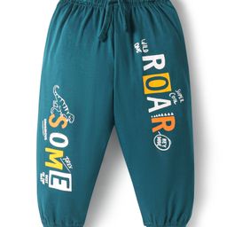 Taeko Single Jersey Knit Full Length Lounge Pant with Text Print - Teal Blue-picture-11