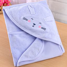 Simply Terry Knit Hooded Towels & Wrapper with Animal Embroidery L 80 x B 80 cm - Lavender-image-53