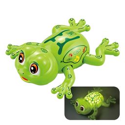 YAMAMA Musical Toys For Kids Electric Frog Toys With 360 Degree Rotating Universal Wheel 3D Lights And Music Kids Toys Fun Entertainment Toy Sensory Development Toys Obstacle Avoidance Walking Frog Toys - Multicolor-2