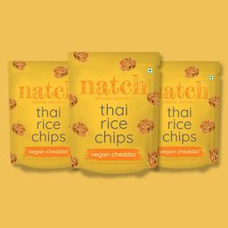 Natch thai rice chips - vegan cheddar (small pack of 3 - 25g)-22