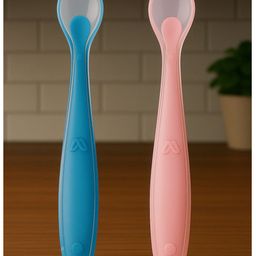 Badal Kidz Feeding Spoon With Ultra Supple 100% Silicone Tip,Bpa Free - Pink & Blue (Pack of 2)-13