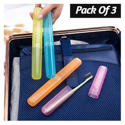 Baby Miniature Travel Toothbrush Case Colour May Vary Pack Of 3-image-63