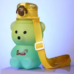 Bonhomie Yellow & Teal Green Colourblocked Water Bottle 580 ml-image-75