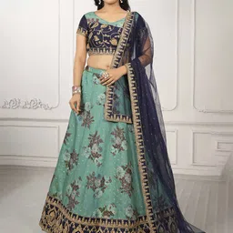 SAPTRANGI Embroidered Thread Work Ready to Wear Lehenga & Blouse With Dupatta-picture-11