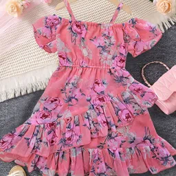 Billion Floral Print Georgette Fit & Flare Midi Dress-43