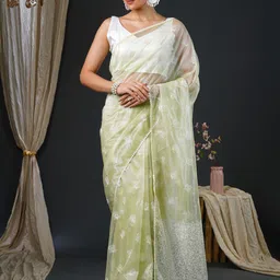 Anouk Floral Embroidered Organza Saree-40