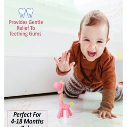Kritiu Silicone Combo Of Giraffe Shape & Rattle Handle Teethers - Multicolor image 4
