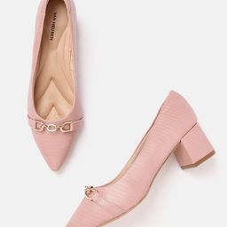 Van Heusen Snake Skin Textured Block Heel Pumps-26