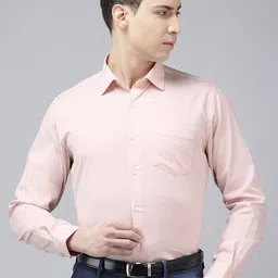 Van Heusen Pure Cotton Self Design Custom Fit Textured Formal Shirt-image-6