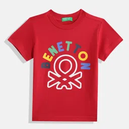 United Colors of Benetton Boys Pure Cotton Brand Logo T-shirt-image-47