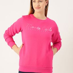 Monte Carlo Women Magenta Embroidered Sweatshirt-image-10