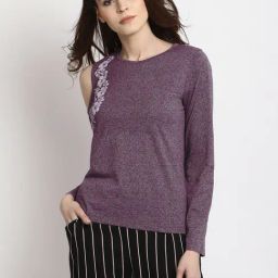 Marie Claire Purple Textured Top-picture-37