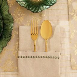 Pure Home and Living Beige Cotton Embroidery Table Napkins-image-17