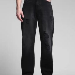 Jack & Jones Black Cotton Loose Fit Distressed Jeans-picture-19