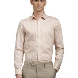 Louis Philippe Beige Cotton Regular Fit Printed Shirt-picture-34