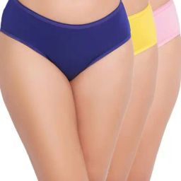 Clovia Blue & Pink Cotton Printed Hipster Panties - Pack Of 3-image-10