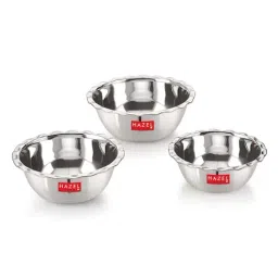 HAZEL Silver Stainless Steel Tasra Bowls (1000 ml, 1300 ml, 1750 ml) - Set of 3-image-35