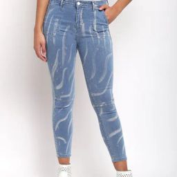 Tales & Stories Blue Printed Jeans-image-64