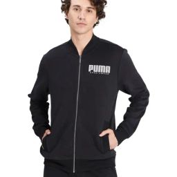 Puma Black Cotton Regular Fit Sports Jacket-image-49