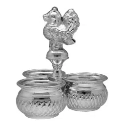 Sri Jagdamba Pearls 0.8 Silver Kumkum Dabbi-3