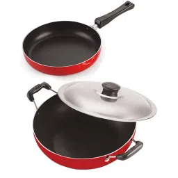 Nirlon Non-Stick Red Aluminium Gas Compatible Utencils Combo Gift Set with Bakelite H & le - 2.6mm-28