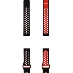 Noise 22 mm (Sport Edition) Double Color Silicone Smartwatch Strap (Black and Red)-image-3