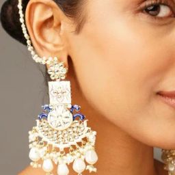 Abdesigns Gold-Tone Plated Polki Dangler Earrings-20