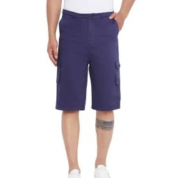 Hypernation Navy Regular Fit Cargo Shorts-picture-33