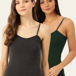 Lady Lyka Multicolor Cotton Camisole (Pack of 2)-image-99