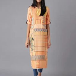 Aurelia Apricot Straight Kurta-image-58
