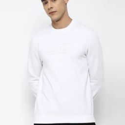 Allen Solly White Cotton Regular Fit Self Pattern Sweatshirt-picture-24