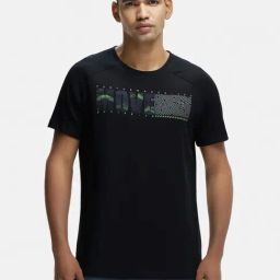 Jockey MV02 Black Combed Cotton Half Sleeves T-Shirt with Stay Fresh Treatment (Prints May Vary)-image-26