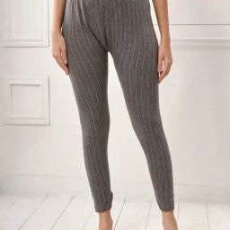LUX Inferno Grey Striped Thermal Leggings-image-99