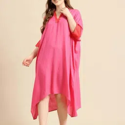 Qurvii Magenta Casual Dress-image-76