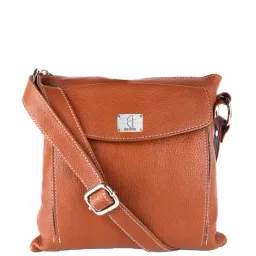 HiLEDER Tan Solid Medium Cross Body Bag-13
