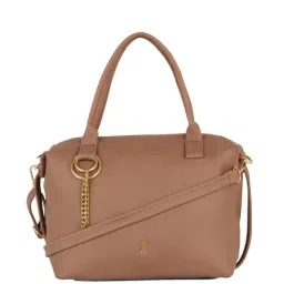 Baggit Brown Solid Medium Handbag-9