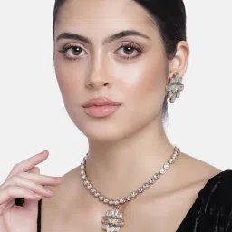 Estele Gold-Plated Traditional Kundan Necklace Set for Women-picture-13