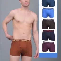 Dollar Lehar Assorted Cotton Regular Fit Trunks - Pack Of 6-picture-11