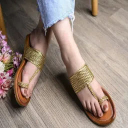 Shoetopia Women's Gold Toe Ring Sandals-picture-44