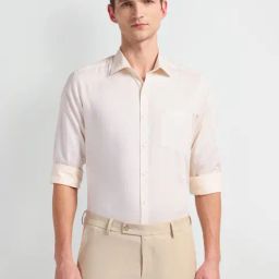 Arrow Beige Cotton Regular Fit Texture Shirt-picture-12
