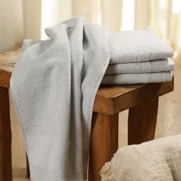 Pure Home and Living Set of 4 Cotton Light Blue Sheared Hand Towels-picture-13