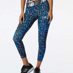 New Balance Blue Printed Sports Crop Tights-image-73