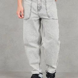 Styli Grey Cotton Regular Fit Jeans-image-59