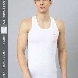 Dollar Bigboss White Cotton Regular Fit Vest - Pack Of 2-image-73