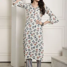 Roly Poly Jaipuri Printed Straight Kurta Round Neck With Pant Co-Ords-image-21