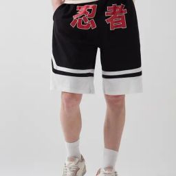 Bewakoof Jet Black Relaxed Fit Printed Sports Shorts-image-13
