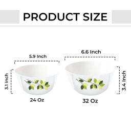 Larah by Borosil White Opalware Mixing & Serving Bowl with Lid - Set of 2 image 5