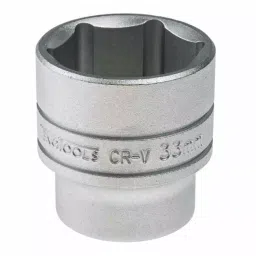 Teng Tools 1/2 inch Drive 33 mm Standard Socket, 6 Point, 45.5 mm Overall Length, M1205336-C image 4